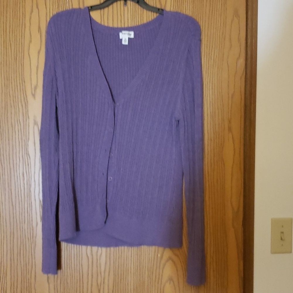 Purple 5 Button Cardigan